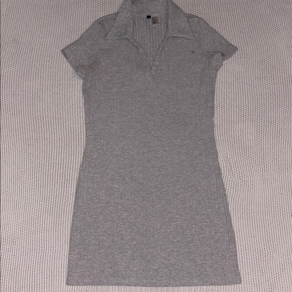 H&M Light Gray Ribbed Dress